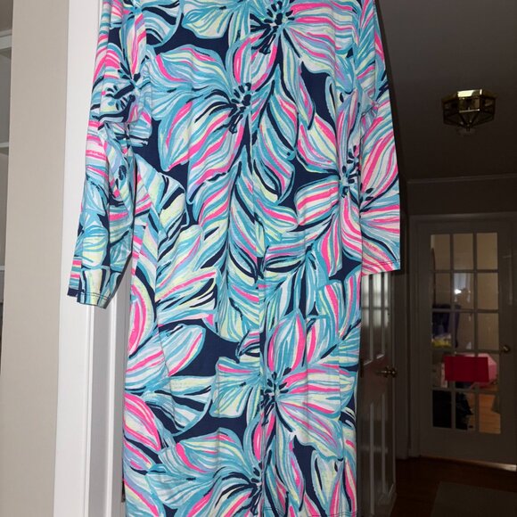 Lilly Pulitzer Amina Dress High Tide Dancing Lady Pima Cotton - Picture 4 of 4